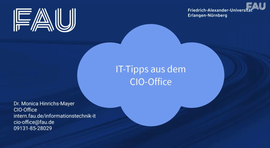 Screenshot von dem Startbildschirm eines Videos der IT-Tipps aus dem CIO-Office-Reihe