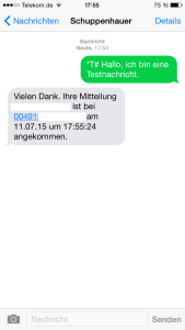 SMS-Empfangsbestätigung unter iOS