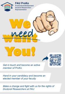 Zum Artikel "FAU Doctoral Representation needs you – Become a candidate for the 2024/25 Elections!"
