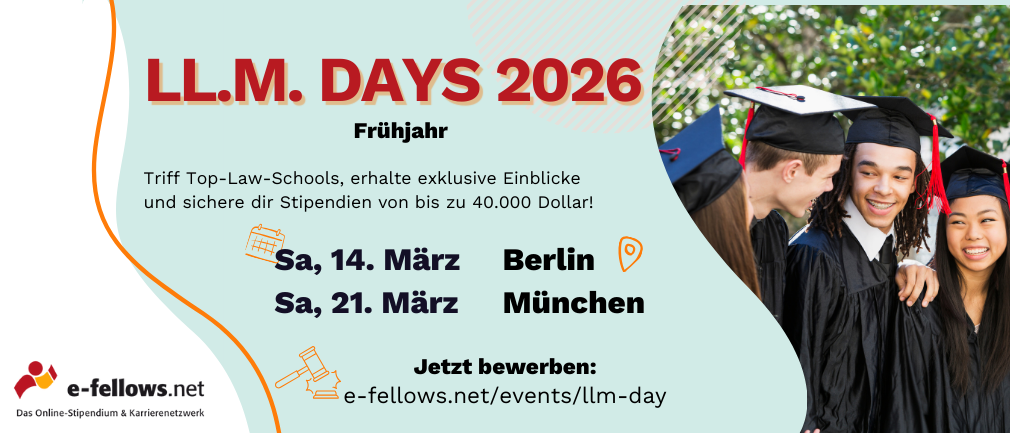 Zum Artikel "Einladung zu den e-fellows.net LL.M. Days im Frühjahr"
