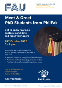 Poster, Meet & Greet, PhD Student from the Phil. Fak. 