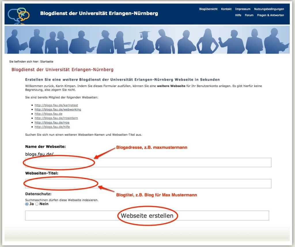 Wie Erstelle Ich Einen Blog? – Blogs@FAU Hilfe