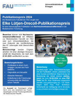 Zum Artikel "Elke Lütjen-Drecoll Publikationspreis 2024 der Medizinischen Fakultät für Nachwuchswissenschaftlerinnen"